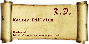 Kaizer Dárius névjegykártya